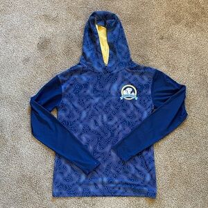 Blue and Yellow Hooded Sun Shirt